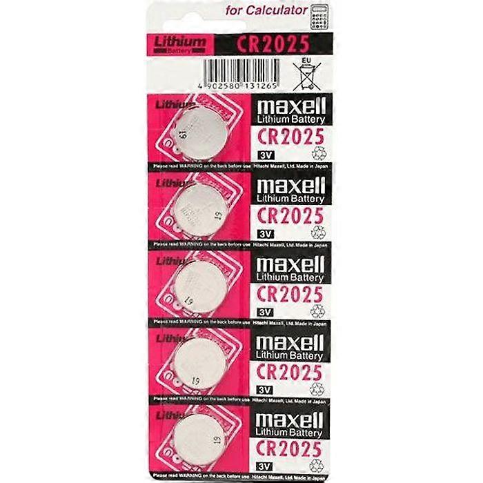 Maxell Button cell CR 2025 battery, 5 pcs