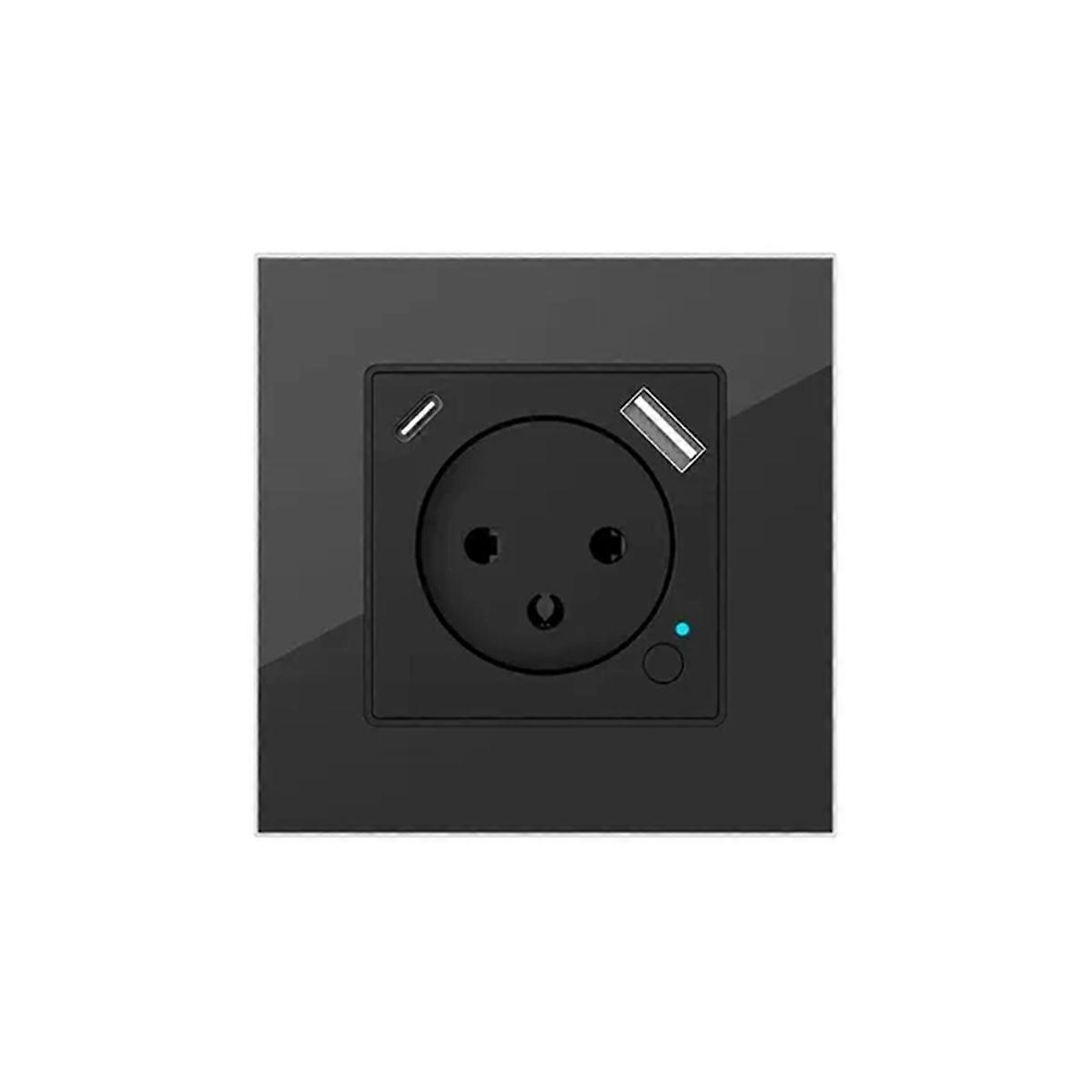 Wi-Fi Tuya Smart Israel Wall Socket Power Plug Outlet USB Type-C PD20W Charge Port for Remote By Ale