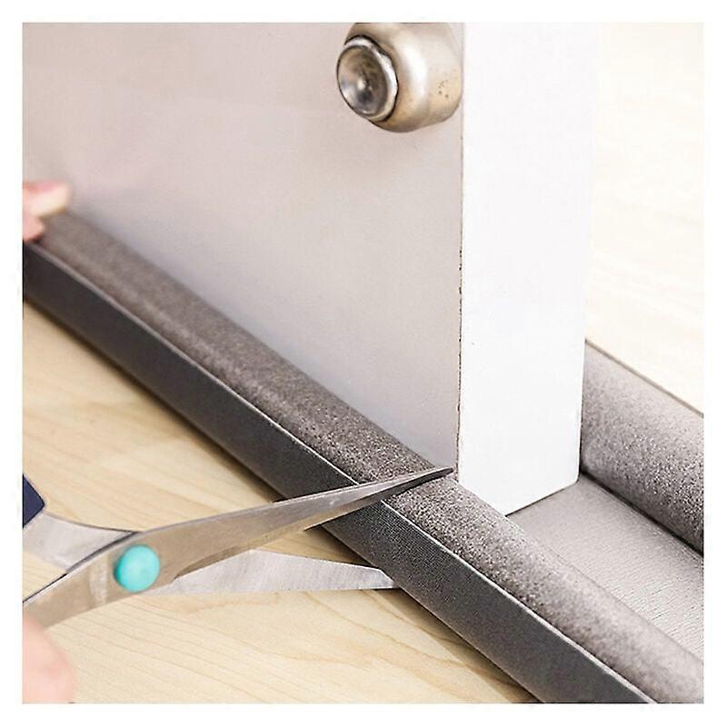 Door Draft Stopper, Light & Noise Blockers, Adjustable Weather Stripping With Pearl Cotton, Easy Installation For All Floor Types (Grey, 1Piece)