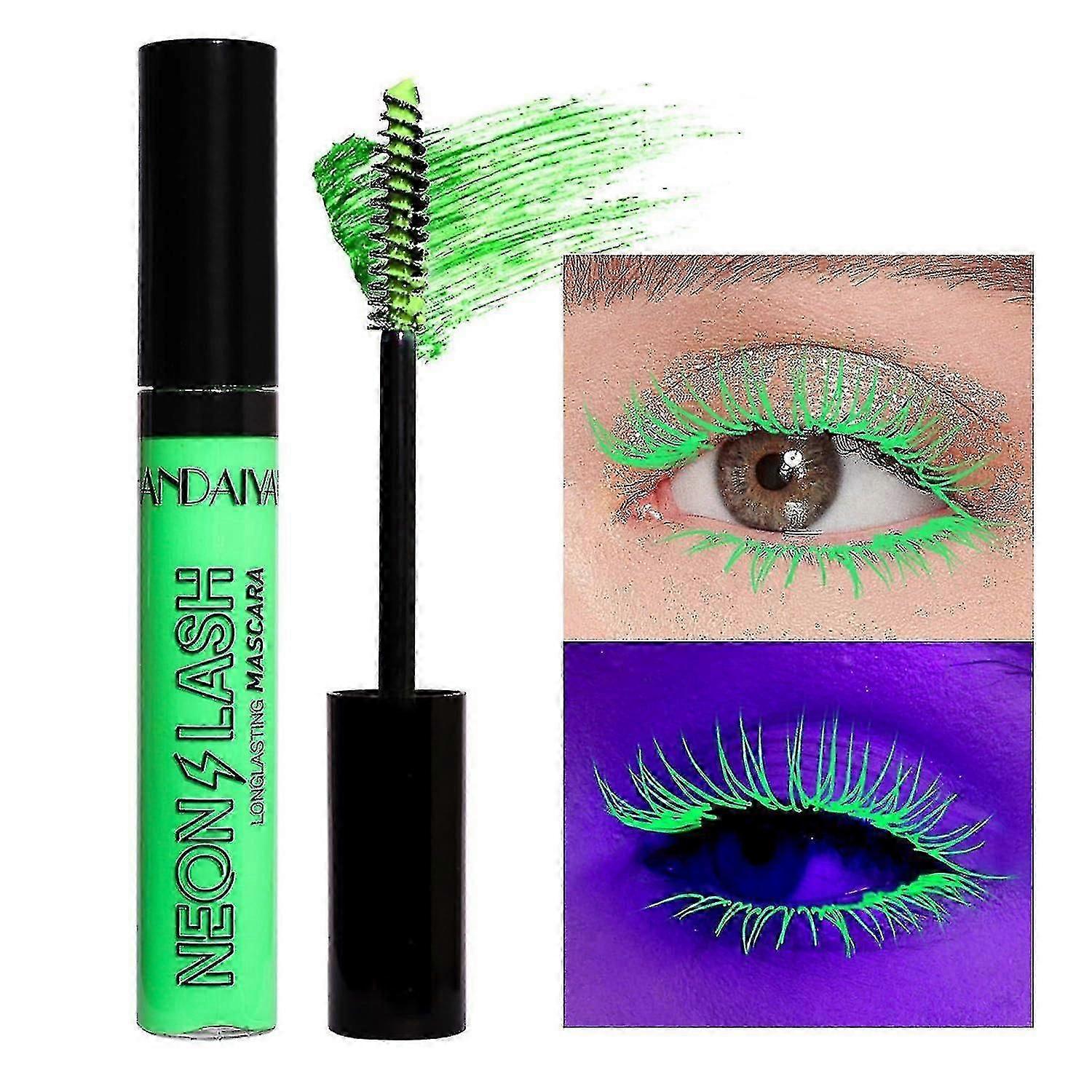Mascara, Uv Glow Blacklight Colored For Eyelashes  Green