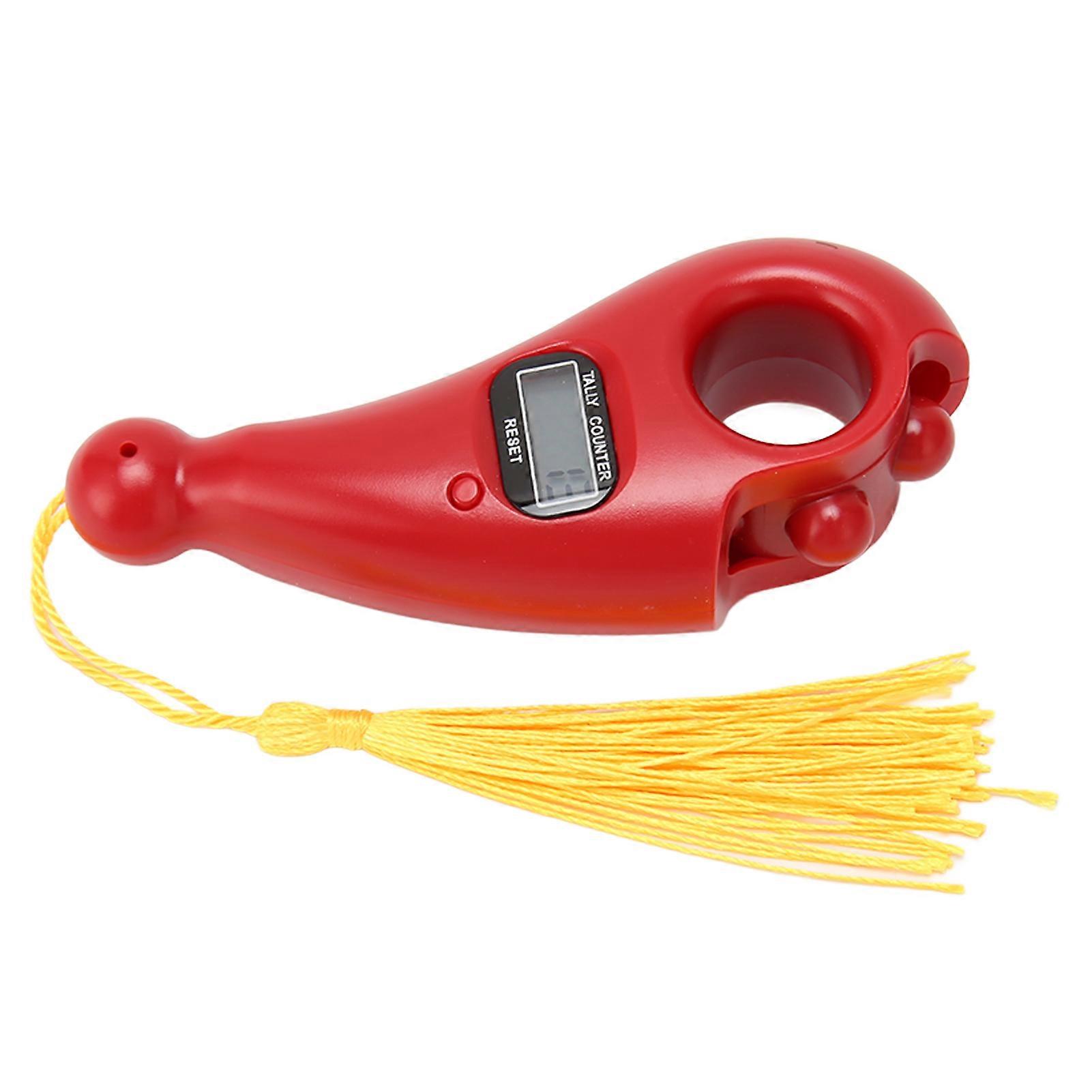 LCD Low Noise Auto Shutdown Digital Buddha Beads Counter with Tassel for Meditation Finger Movement