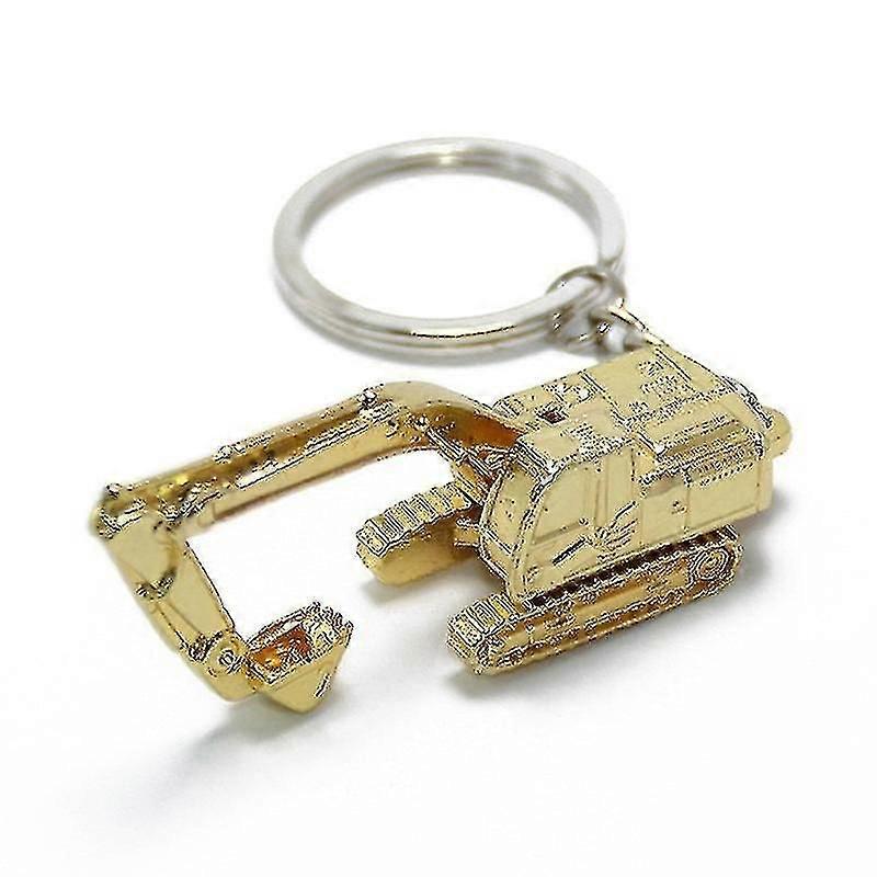Alloy 3d Three-dimensional Excavator Keychain Pendant Accessory Gift Car Accessories Trendy Charm For Girls