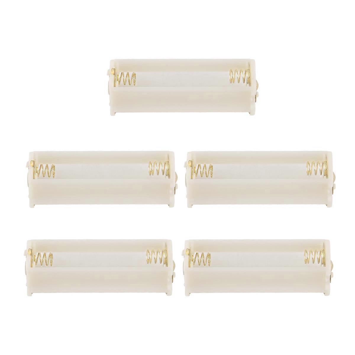 5Pcs Round 3x 1.5V AAA Battery Holder Case Box Container White