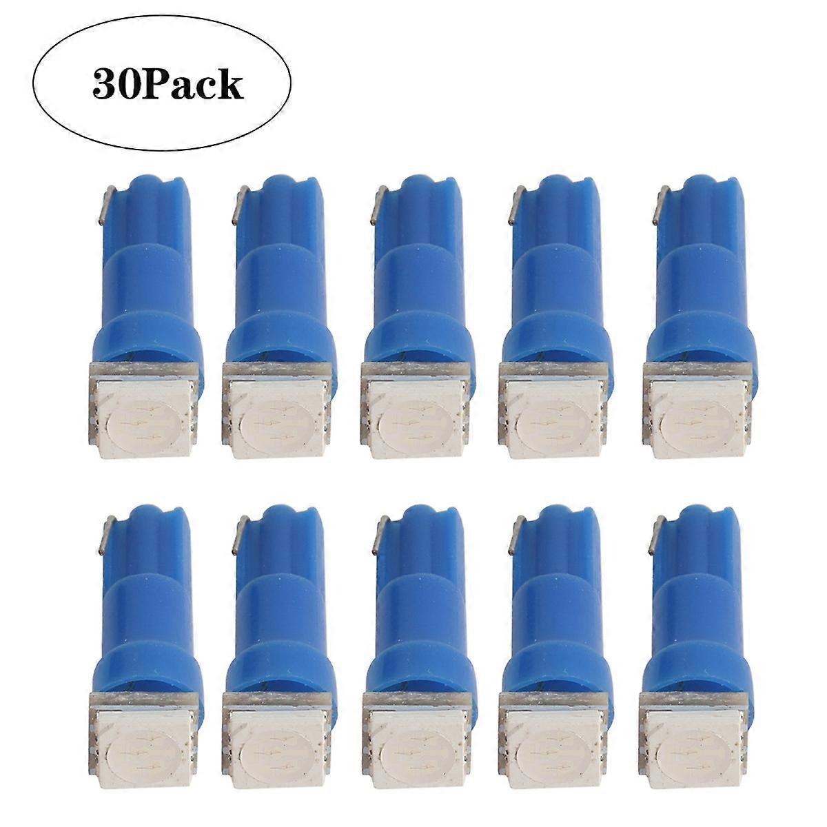 30 PCS T5 1LED SMD-5050 Car Modification LED Indicator Light Blue Light A3894