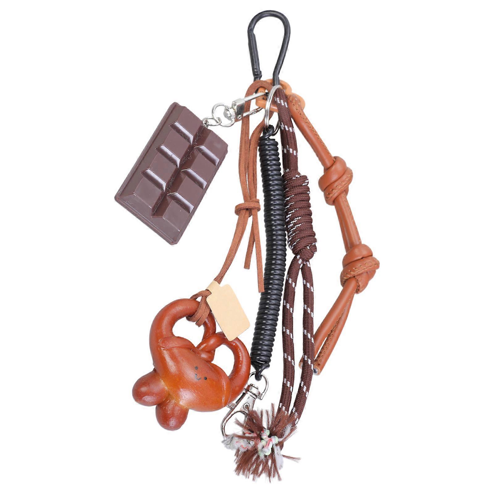 Fashionable Alkaline Bread Keychain Accessory Soft Dough Texture Versatile Placement in Vehicles for Keychain Enthusiasts