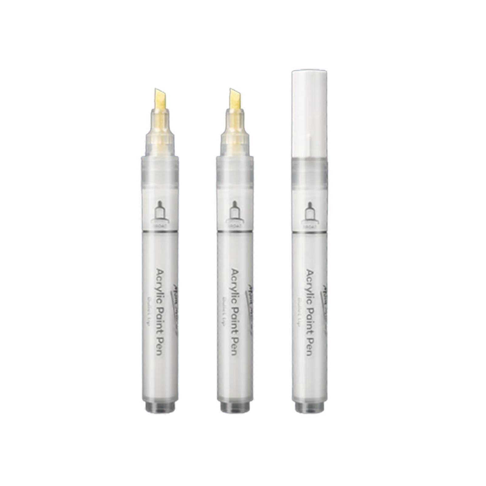 Permanent Acrylic Marker Gold/Silver/White Acrylic Paint Pens Broad/Chisel Tip for Painting on Wood/Metal/Stone/Canvas