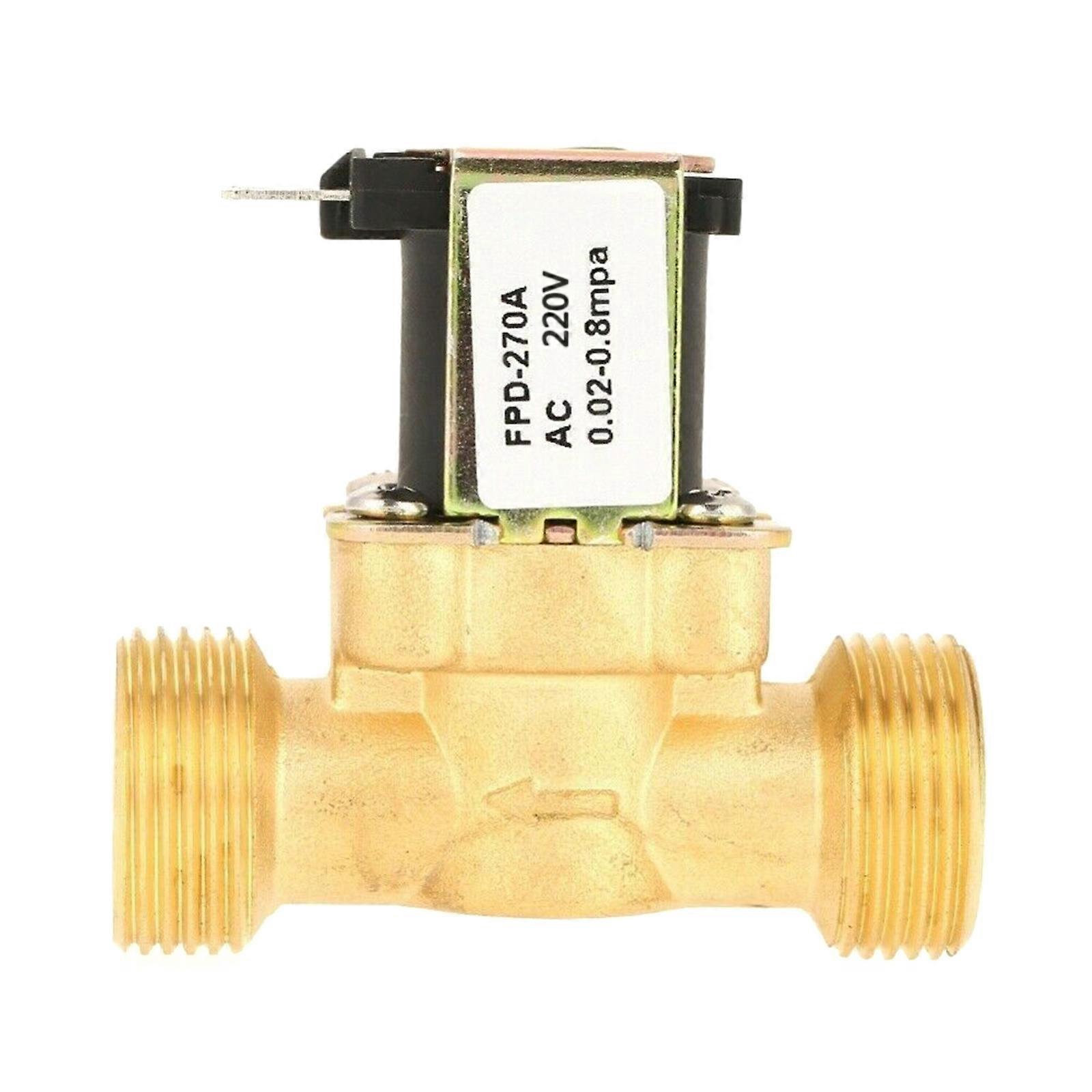 Brass Water Normally Closed Inlet Valve 4-Points DC12V 24V 220V Solar Water Heaters Flow Switch Solenoid Valve Multicolor