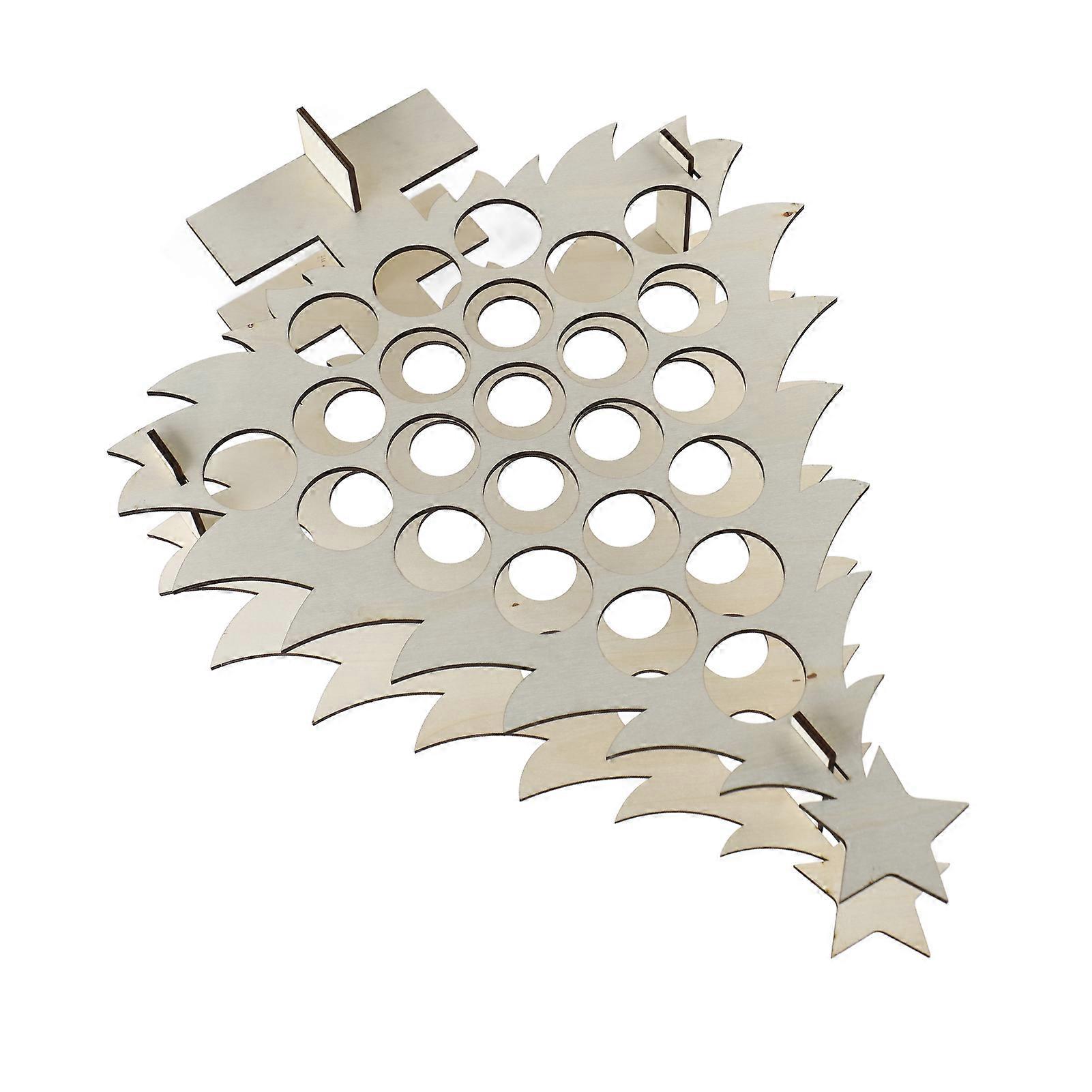 Wooden Xmas Tree Advent Calendar 24 Mini Alcohol Holder 42x58cm