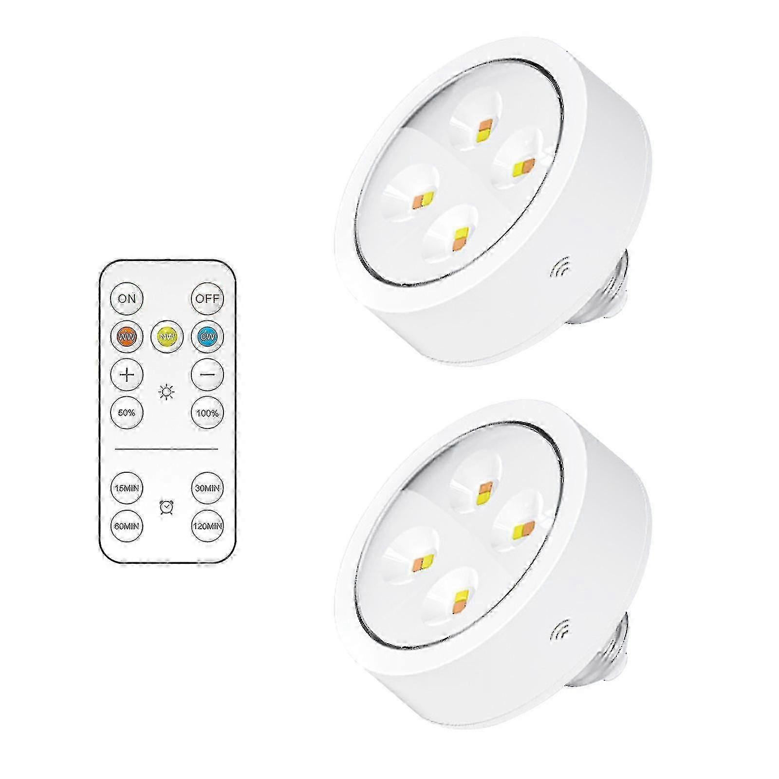 Battery Operated Light Bulbs With Remote, Battery Powered Led Puck Lights With E26 Screw In, Aa Battery Wireless Light Bulb For Non Electric Wall Scon