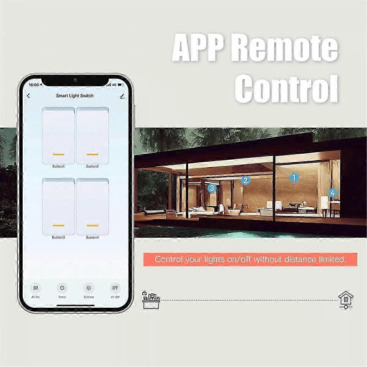 Tuya Zigbee Switch Single Fire Zero Fire Universal Switch Remote Timing Control 120Type Pushbutton Wall Switch US Plug B