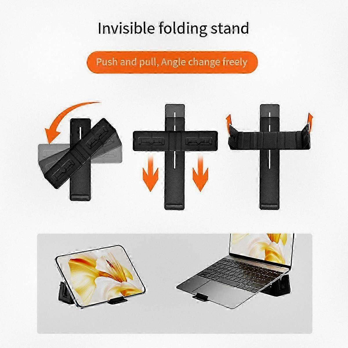 Portable Adjustable Laptop Stand for Remote Workers and Professionals. Foldable, Space-Saving Design for Workspace Use