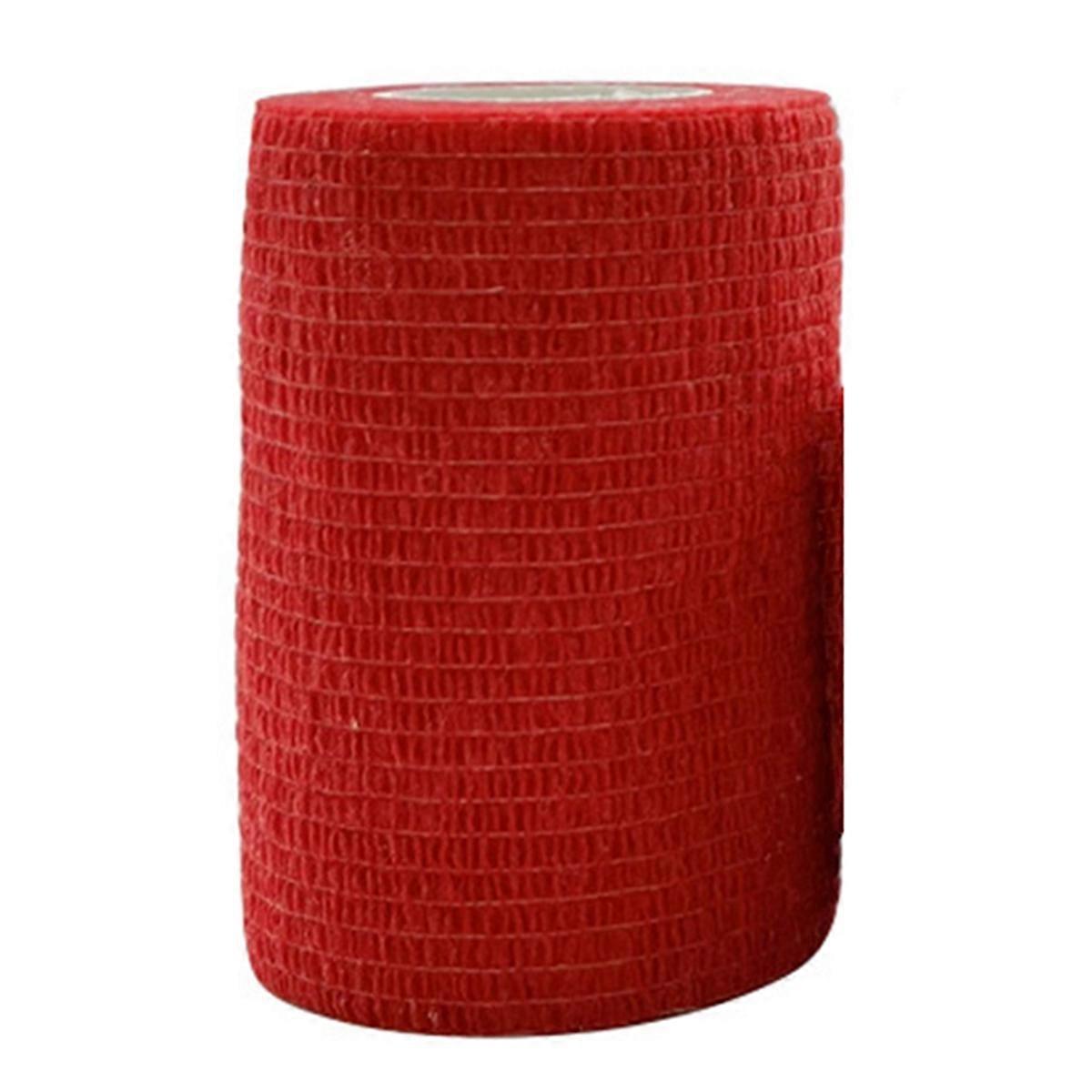 Red Sport Self Adhesive Elastic Bandage For Knee Support Pads