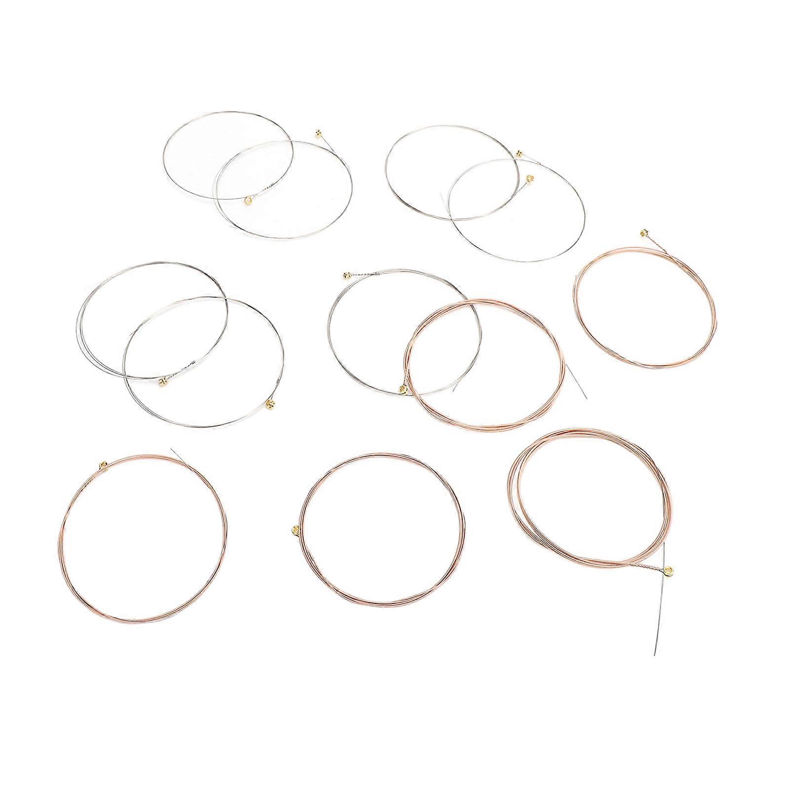 12 Pcs Acoustic Guitar Strings 12‑52 Gauge Phosphor Bronze PU Coating Guitar Strings R12