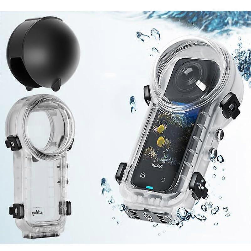 Invisible Dive Case for Insta360 X4,164ft/50M Housing with 1/4 Threaded Hole,Quick Connect Magnetic Adapter Mount