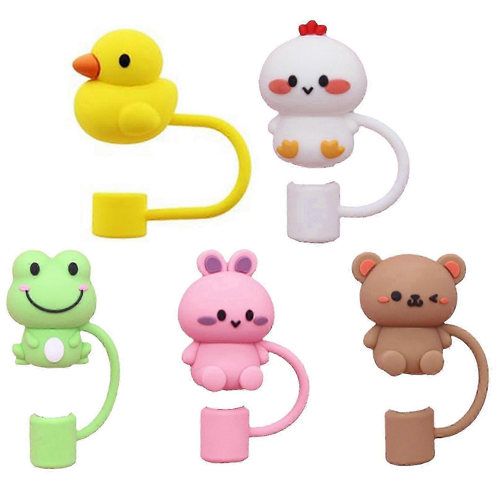 4-Piece Reusable Silicone Straw Toppers for Tumbler Lids, 0.4in Size