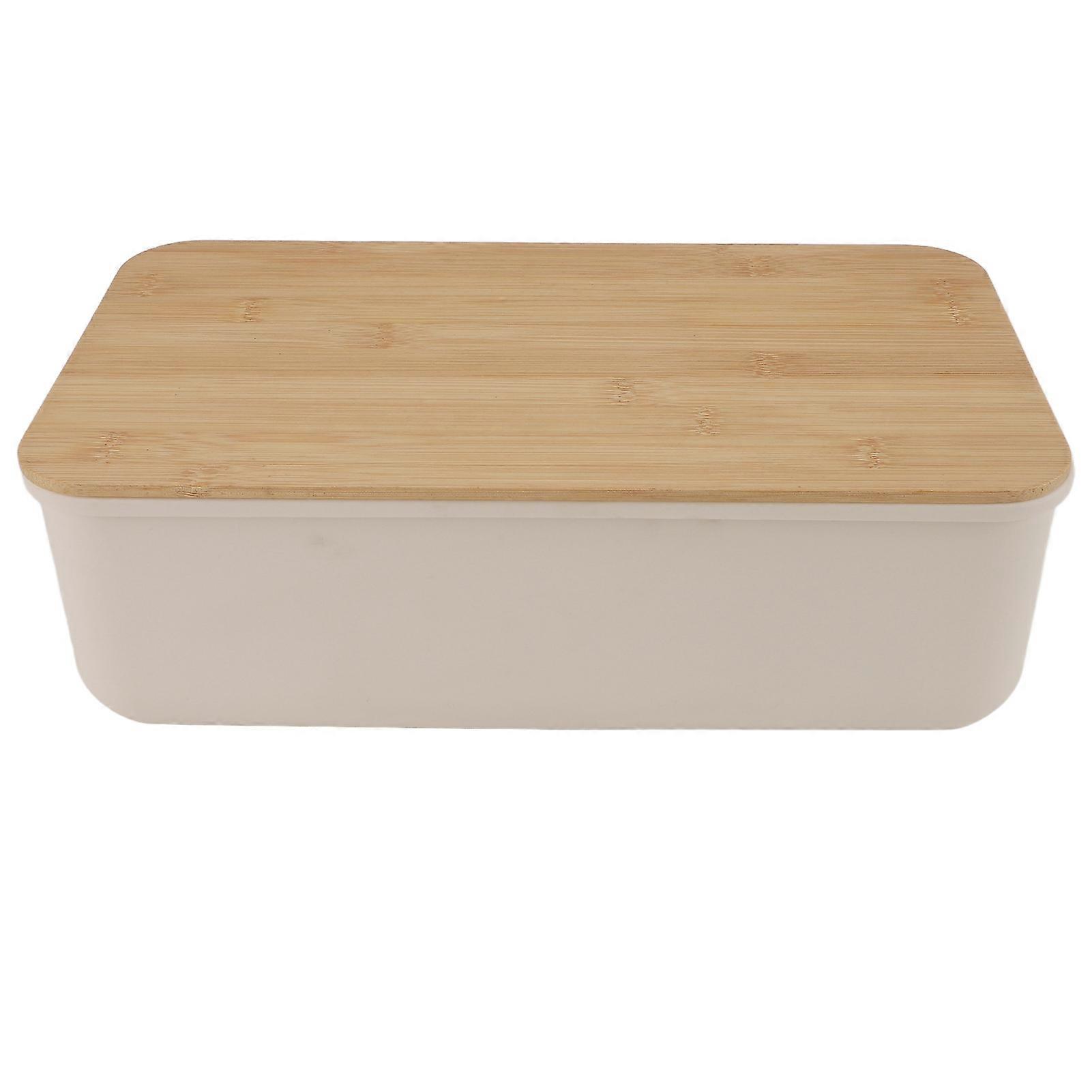 Dish with Wooden Lid Multifunction Large Capacity Keep Freshness Butter Keeper Modern Bread Box for Kitchen