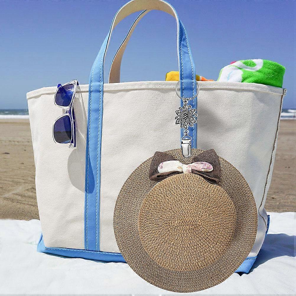 トラベルキャップリテーナークリップ用ポケットハットクリップメタルフラワーハンドバッグダックビルハットクリップアウトドアトラベルアクセサリー用ハットホルダー