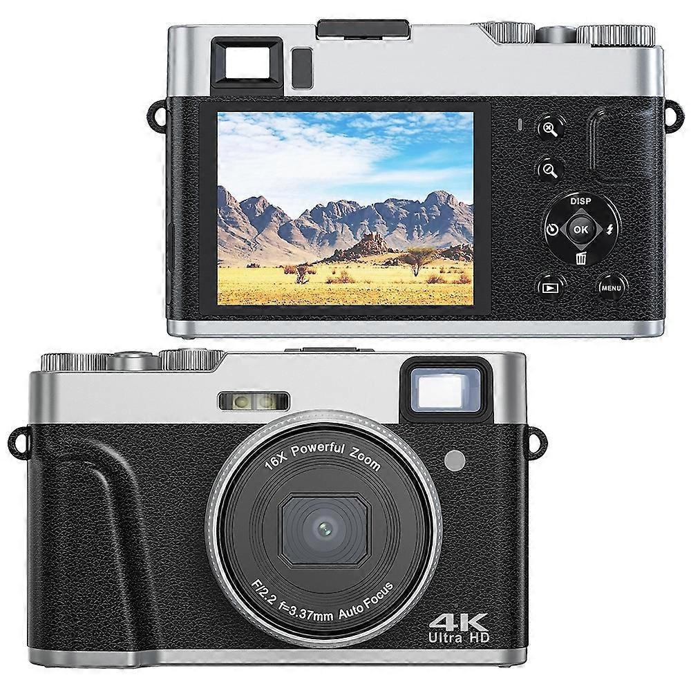 DC202L 4K HD 16X Zoom Digital Camera Black UK Plug