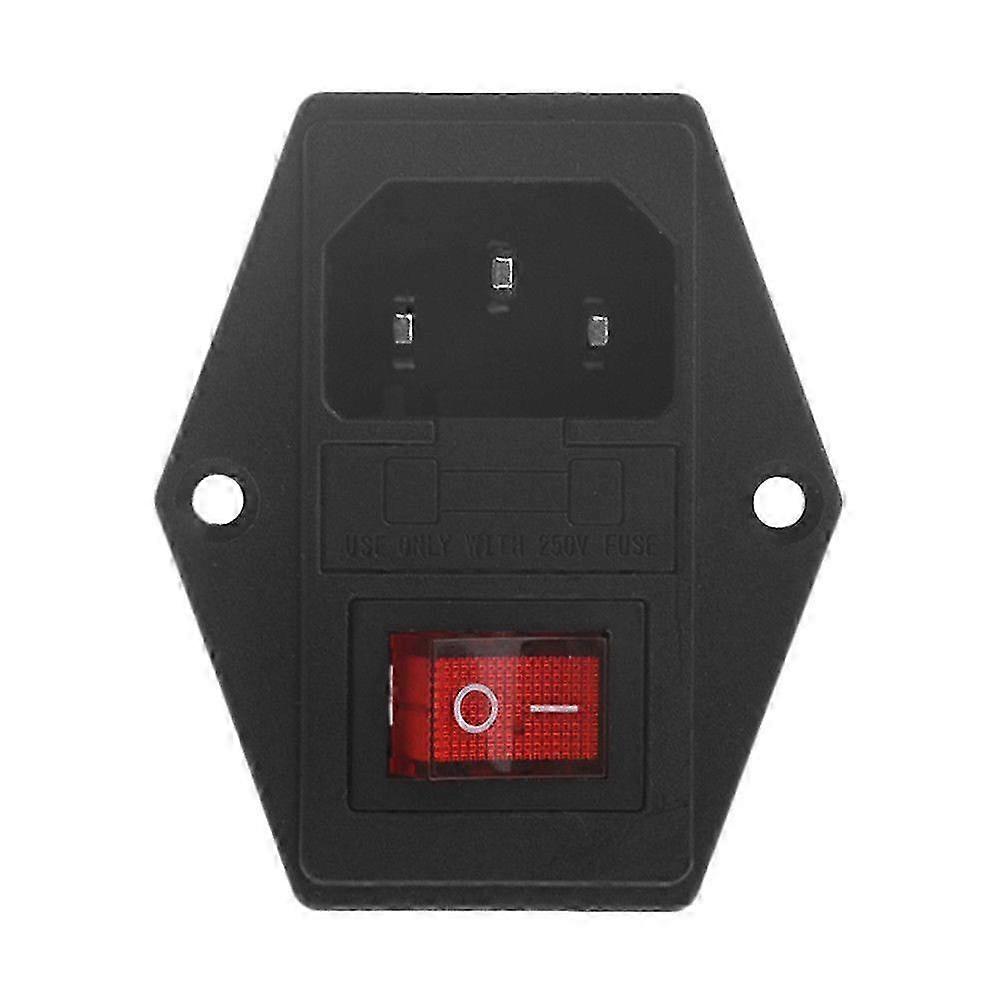 IEC320 C14 AC Inlet Socket 10A 250V with Fuse Switch 3-Pin Male Power Connector