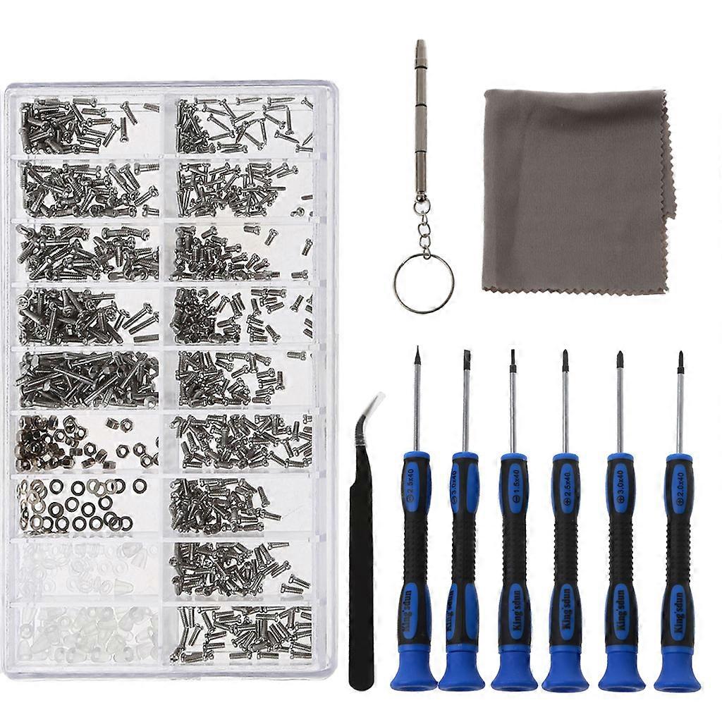 Professional Glasses Precision Screwdriver Tools Set with Eyeglass Screws and Curved Tweezer for Eyeglass Sunglass