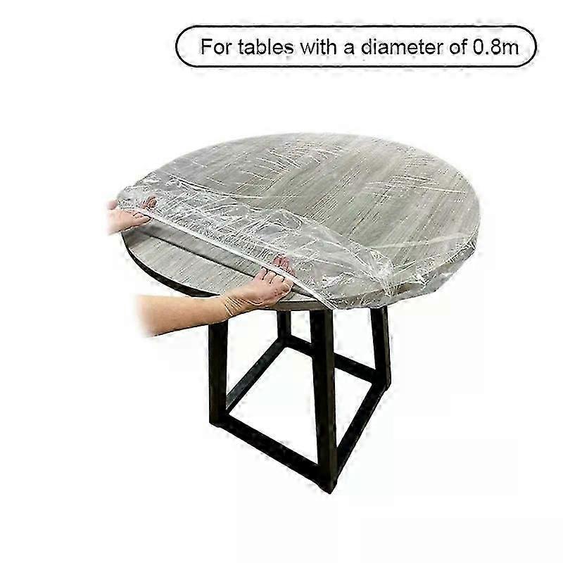 10pcs Fitted Round Tablecloth Transparent Waterproof Oil-proof Table Cover Protector Cloth Dinning Table Table Covers Home