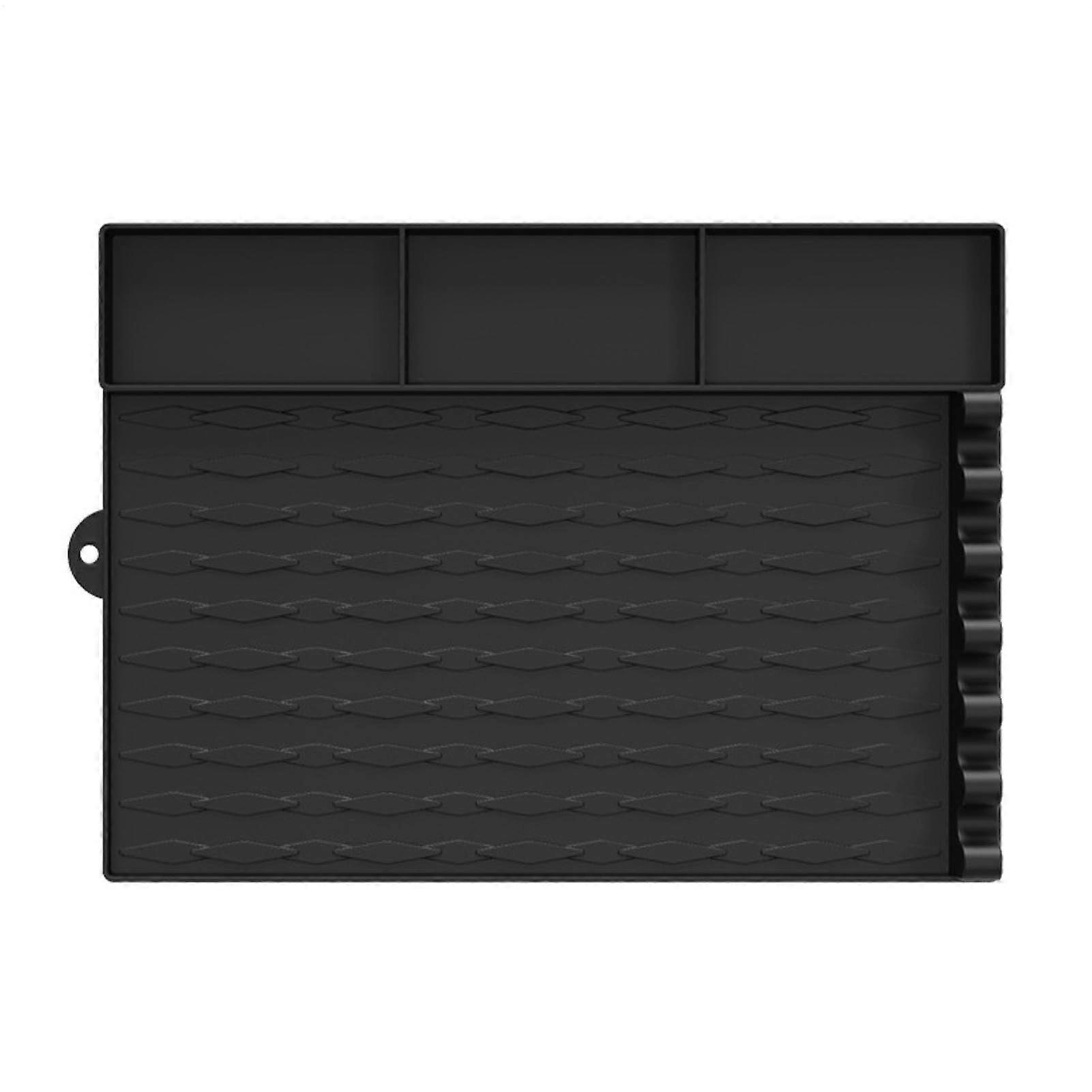 Silicone Grill Tool Mat Outdoor Multifunctional With Chopstick And Utensil Racks Black Insulation Pads For Grill Mounting