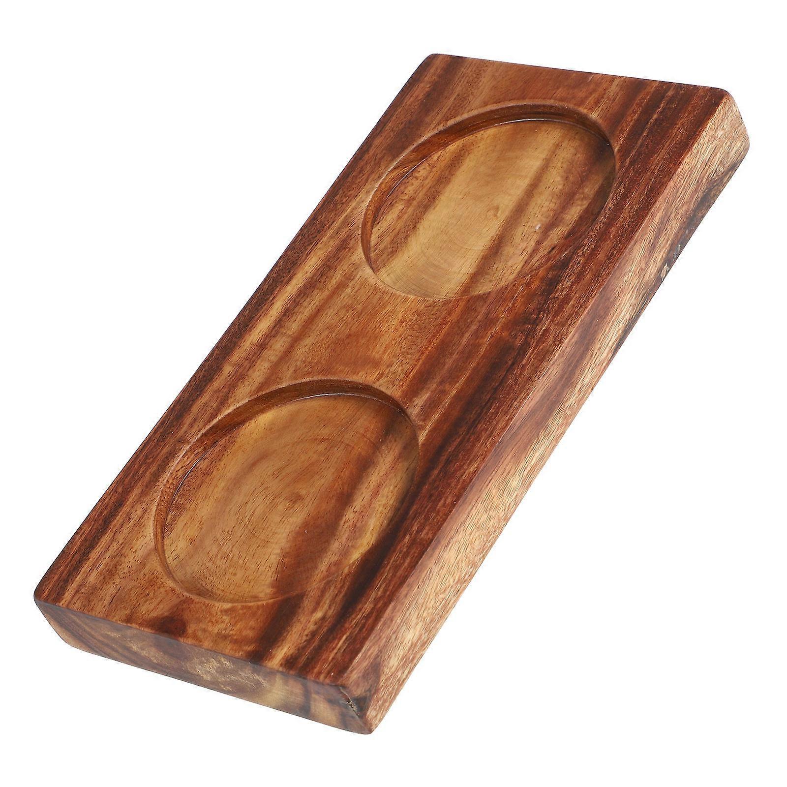 Wooden Pepper Grinder Base Tray for Salt & Pepper Holder – Multi Functional Condiment Storage Tray for Dining Table – Stable Non Slip Mill Rest for