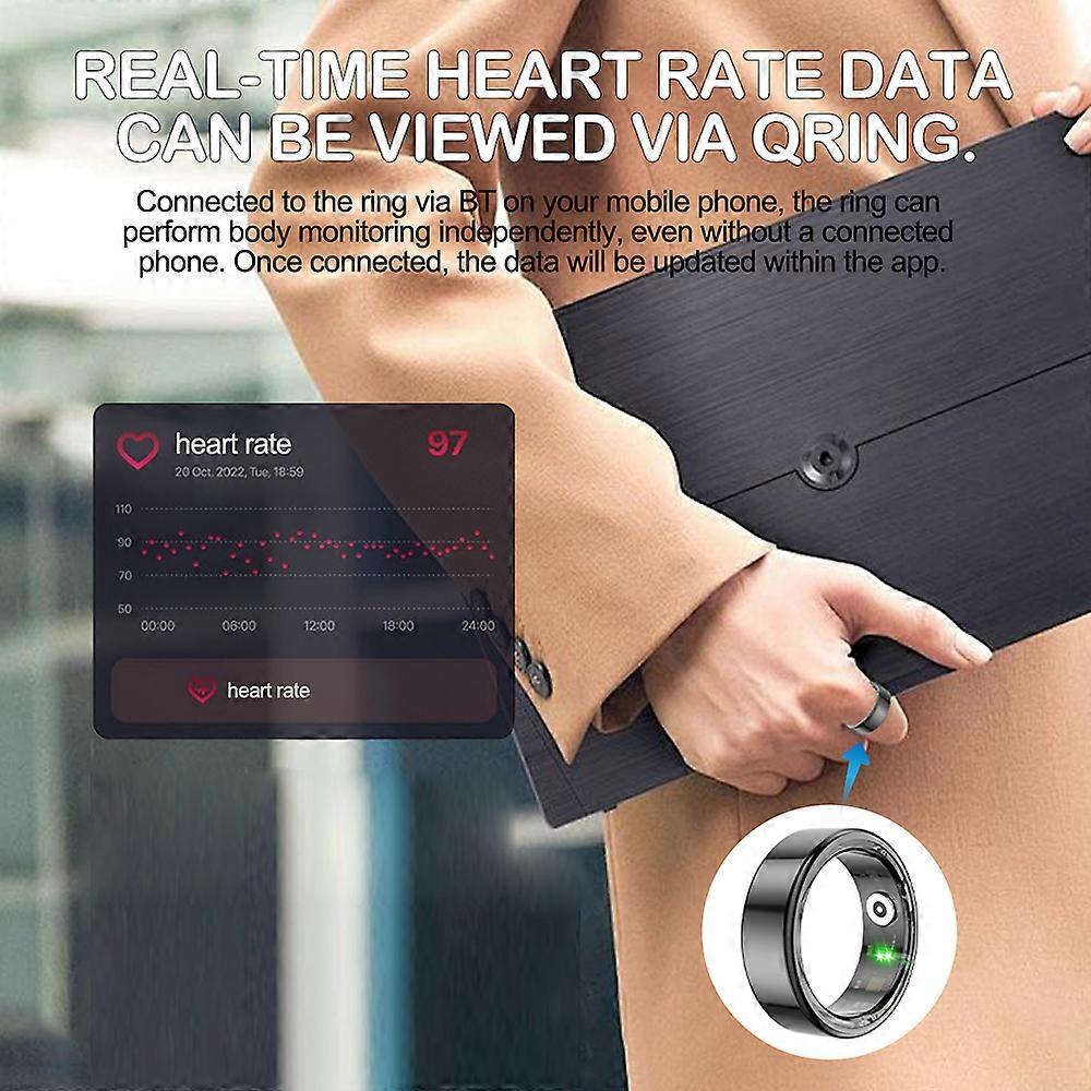 Smart Ring RF03 Multi-Sport Tracker, IP68 Waterproof, Size 9# Gold