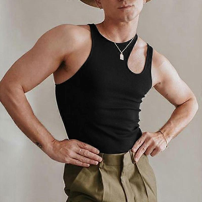 INCERUN Summer Irregular Mens Sleeveless Vest Bottoming Slim Tops