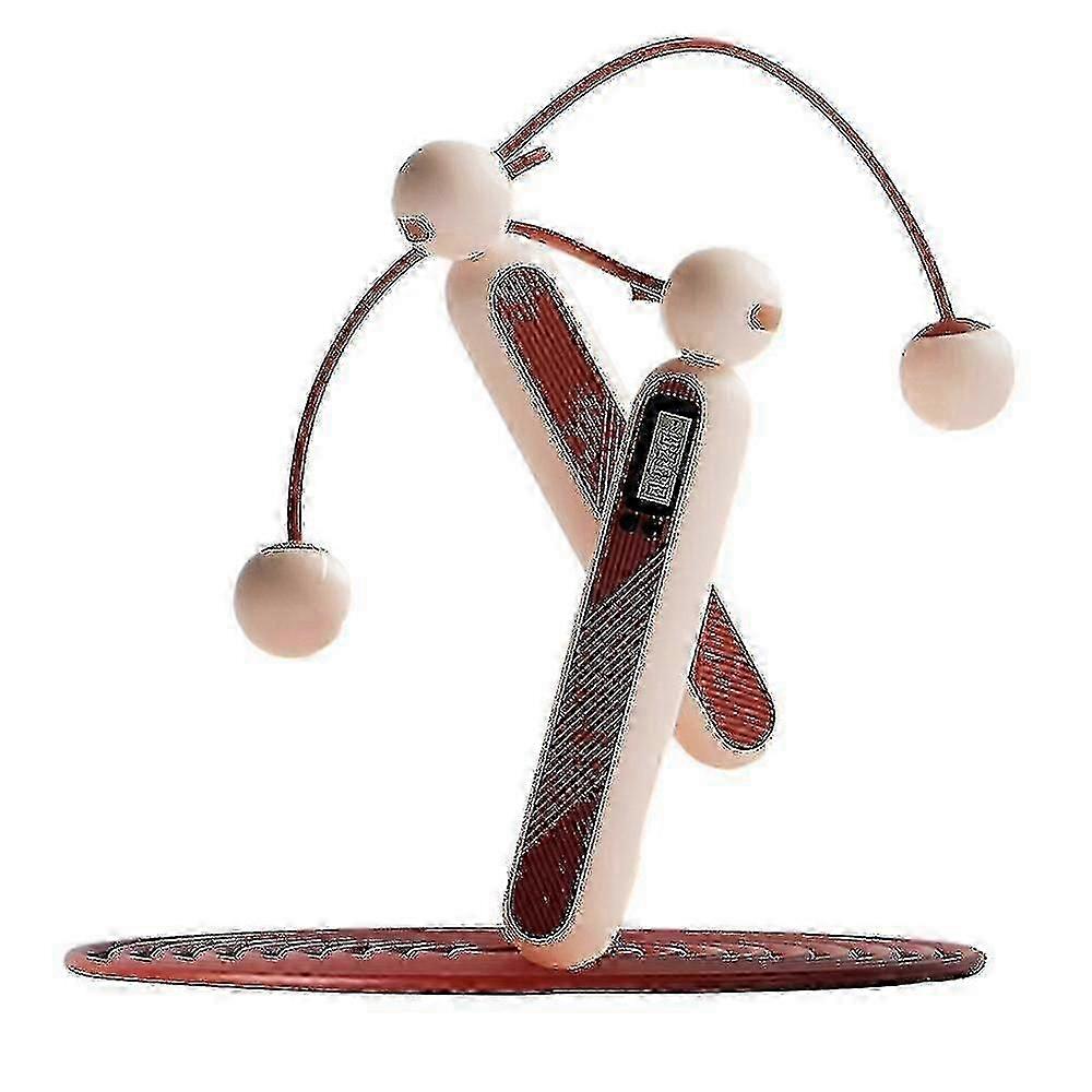 Electronic Counting Skipping Rope - Dual-Use, Cordless, Pink with Small Ball