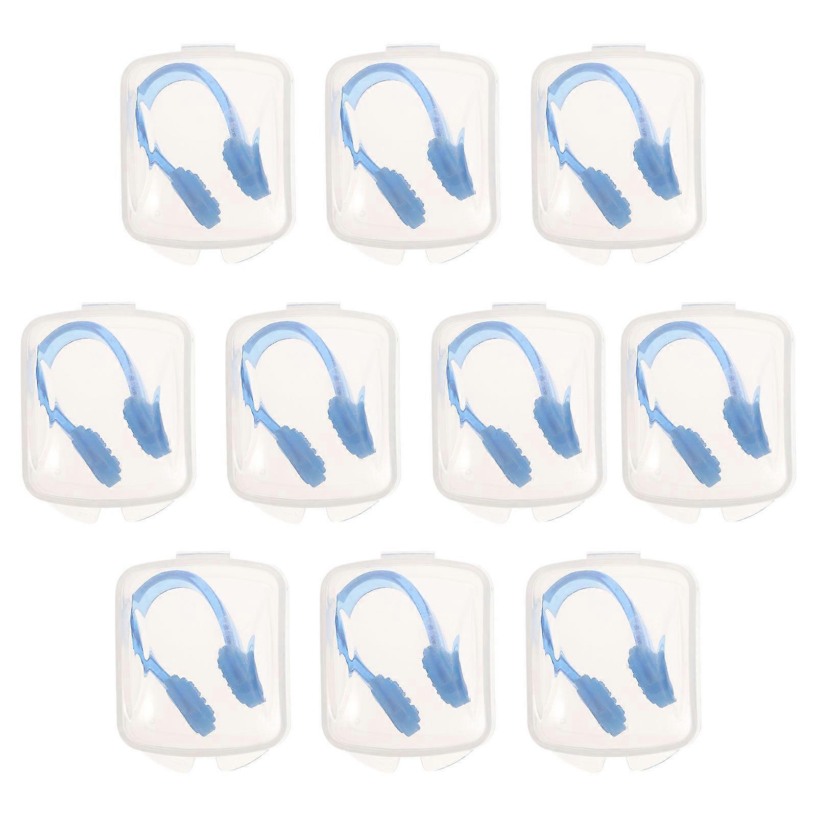 Blue Silicone Swimming Nose Clip for Beginners and Learners, Durable and Accessory, 10 Pcs