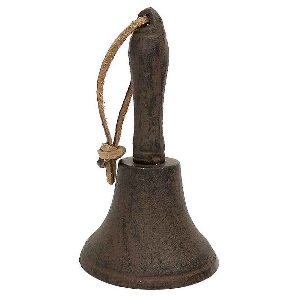 School Bell with Handle Antique Handbell for Home Decoration 12 5x7cm Brown Mini Bells 1Pack