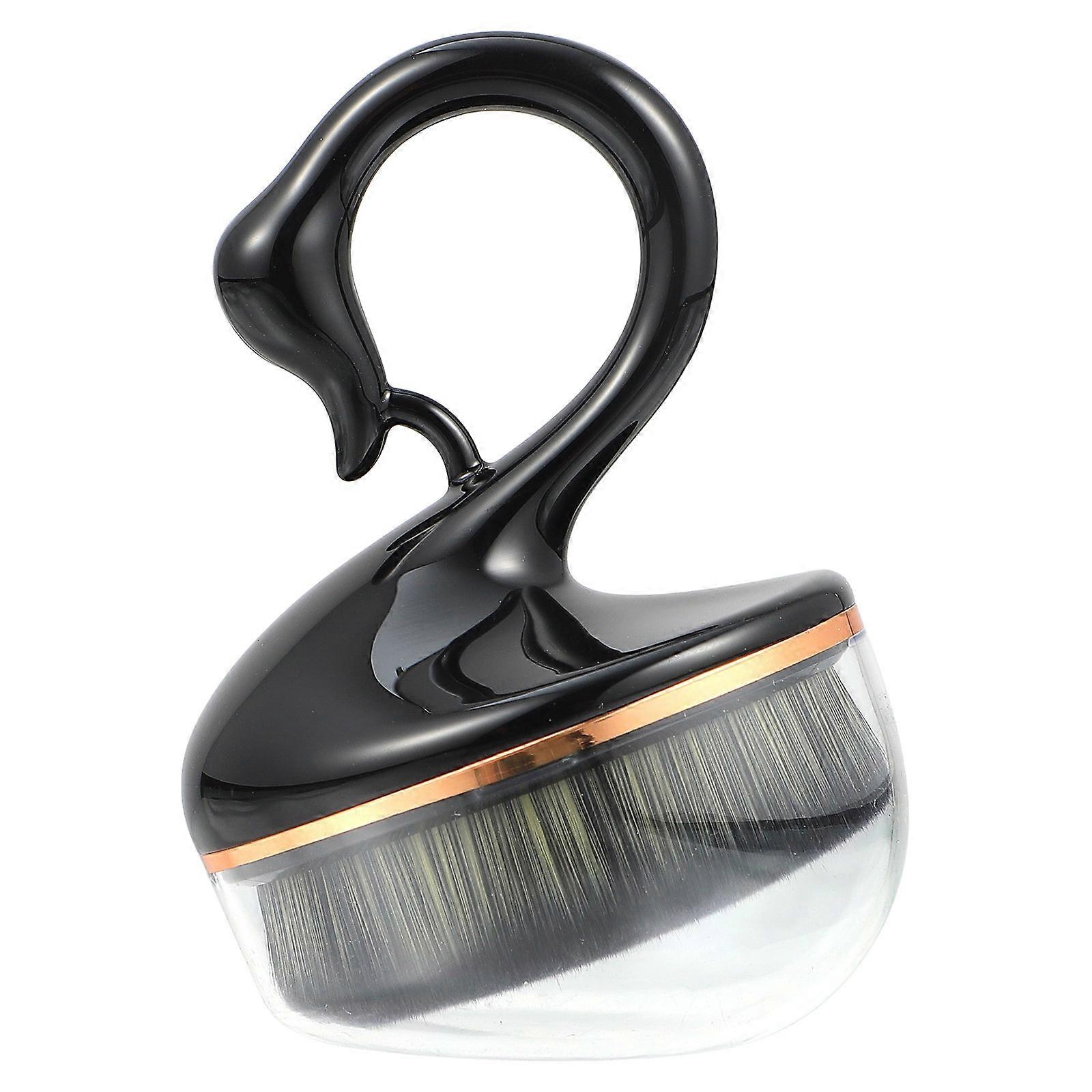 Full Coverage Oval Foundation Brush for Makeup Use with Fiber Material White Color
