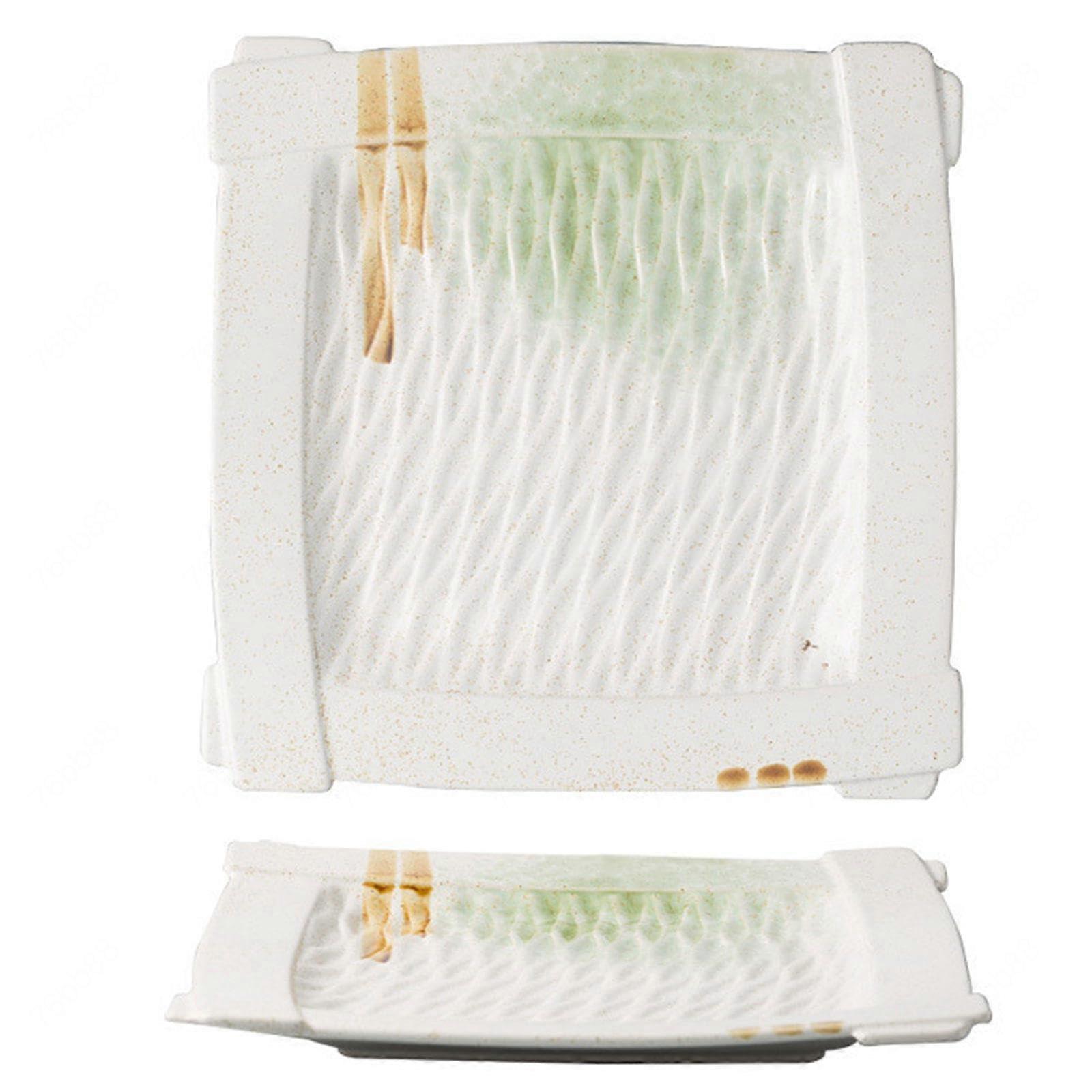 Ceramic Square Dinner Plates, 10 Inches, Large Serveware Set of 5 for Steak, Pasta, Salad, Stoare Tableware Set, Dishwasher and Microwave Safe