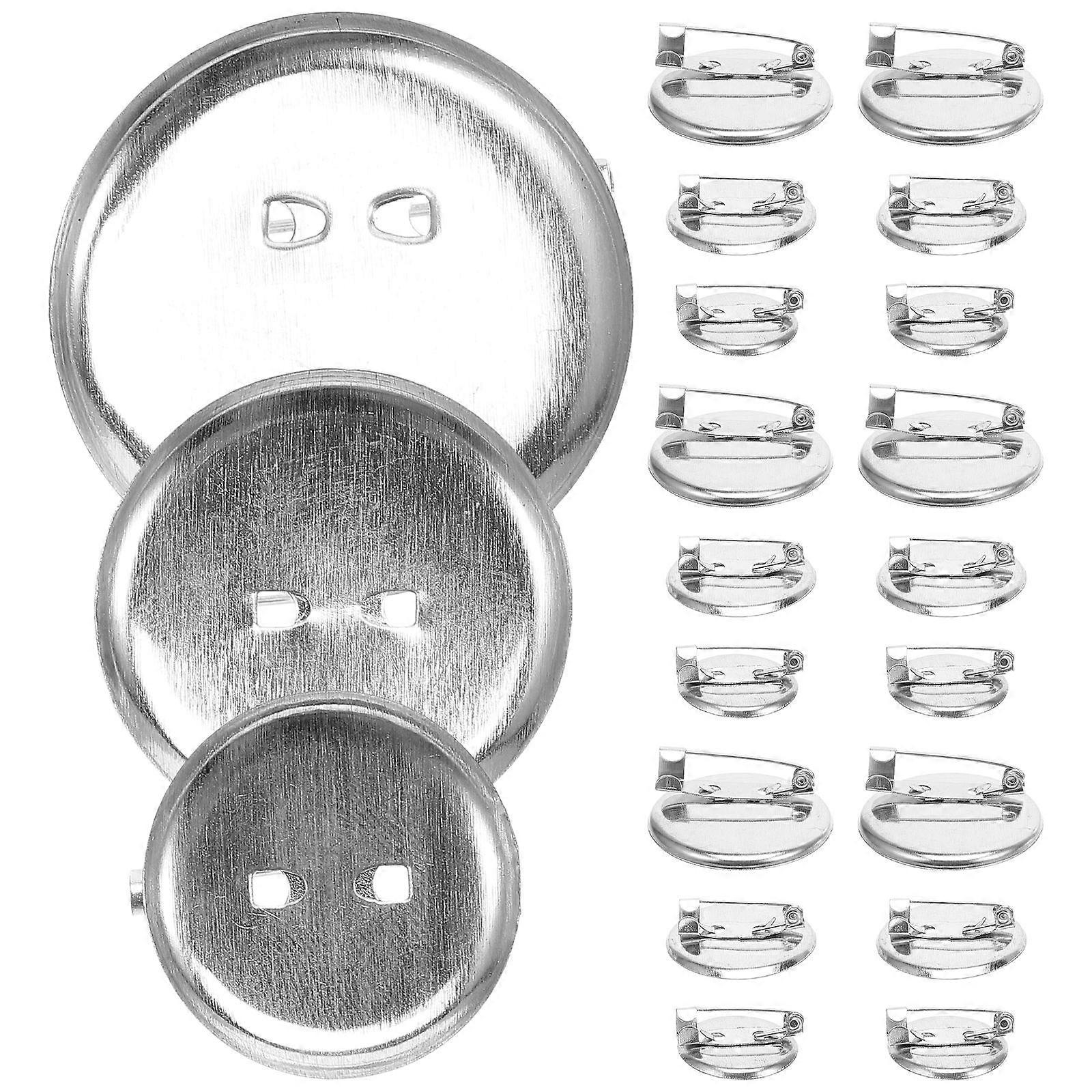 Blank Brooch Bases Round Silver 25mm Sewing Projects Decorative Pins 90Pcs
