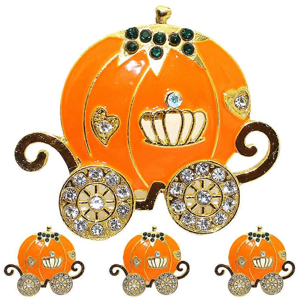 4PCS Pumpkin Cart Napkin Rings, Decorative Reusable Napkin Holders with Vibrant Design for Halloween Thanksgiving Party Table Centerpieces