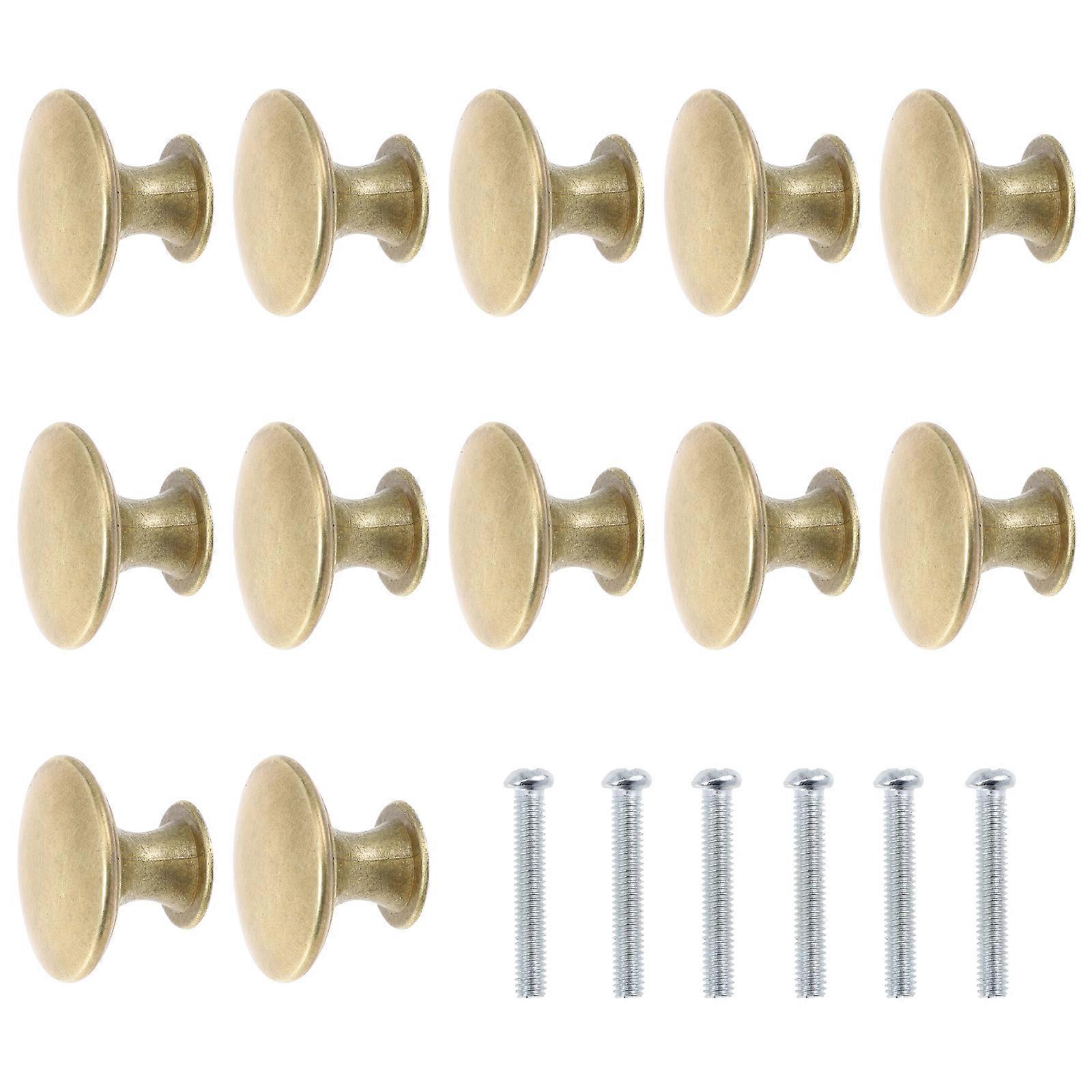 Cabinet Knobs Vintage Small Drawer Pulls Golden For Hotel Furniture 3.00X3.00X2.10CM Easy to Use 12Pcs