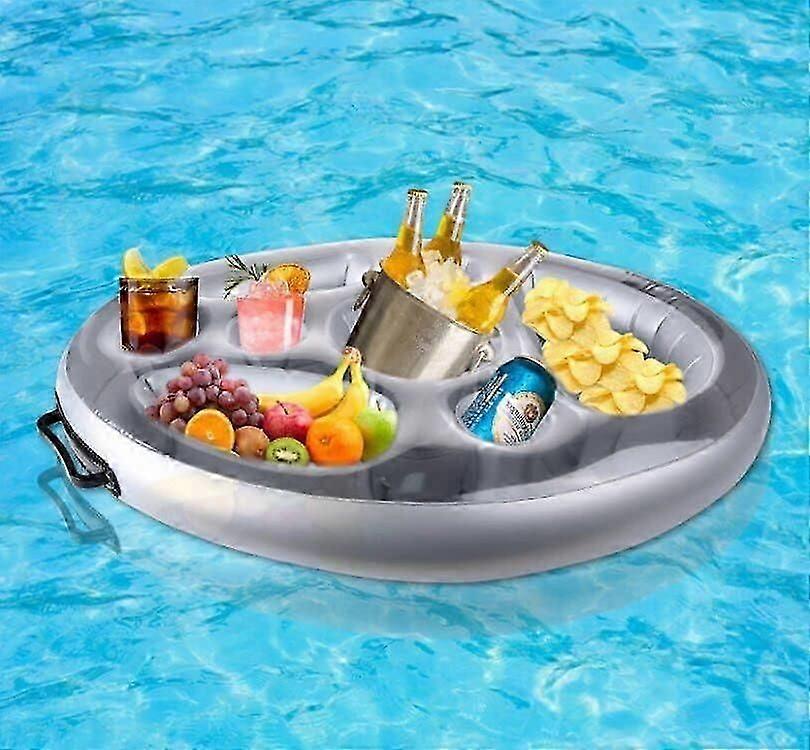 Inflatable Cup Holder 8 Holes Pool Floating Bar Pool Floating Tray PVC Floating Beer Holder Inflatable Spa Floating Bar Tray for Beach Water Fun Toys