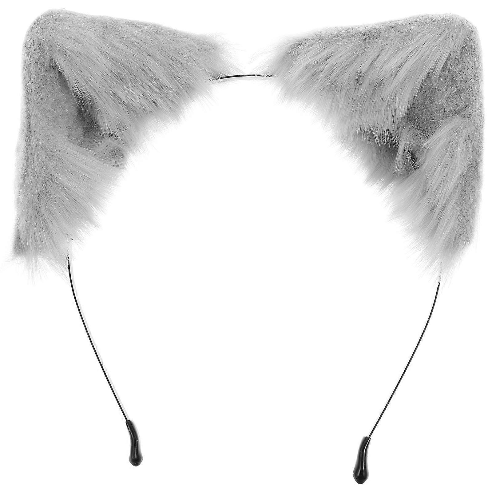 Cute Headband Decoration Fluffy Cat Ear Design Headdress New Year's Eve Party Photography Prop 17x17cm 1Pack