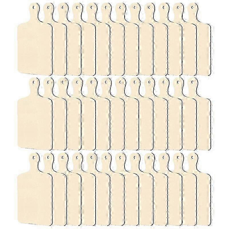 36 mini tablas de cortar de madera con mango, madera sin terminar