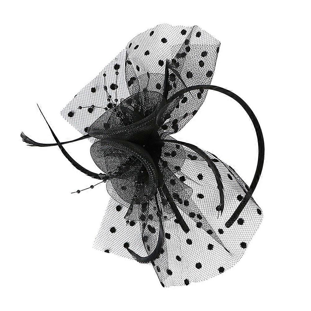 Coiffe de fête Bibi Chapeau Noir Dentelle Net Fil Couvre-chef Pour Costumes Fêtes 1Set