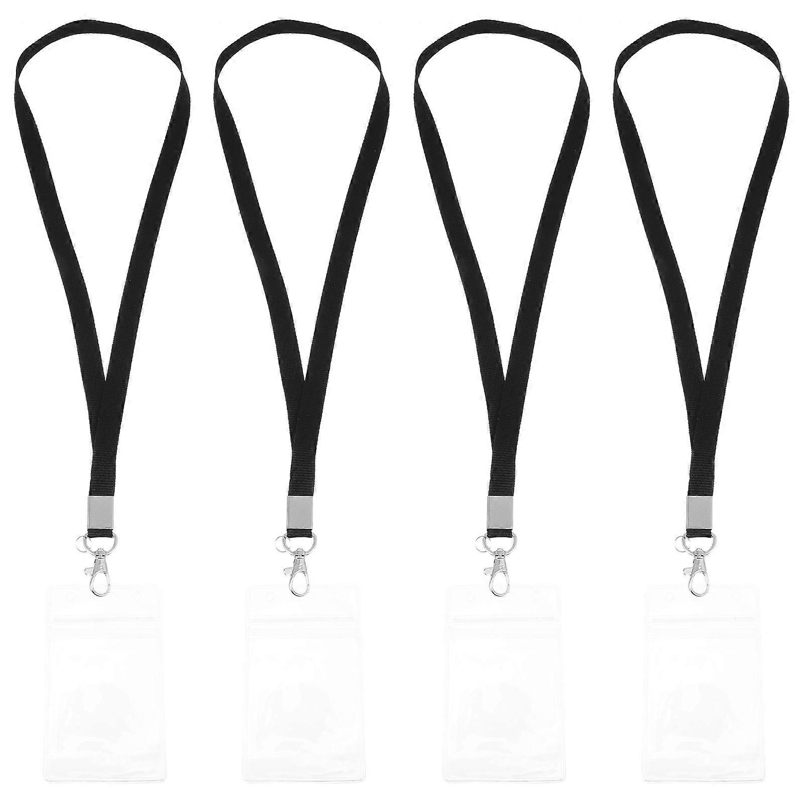 Lanyard Set Badge Holder Multi-Function Waterproof Office Use 11X6.5CM 4 Sets