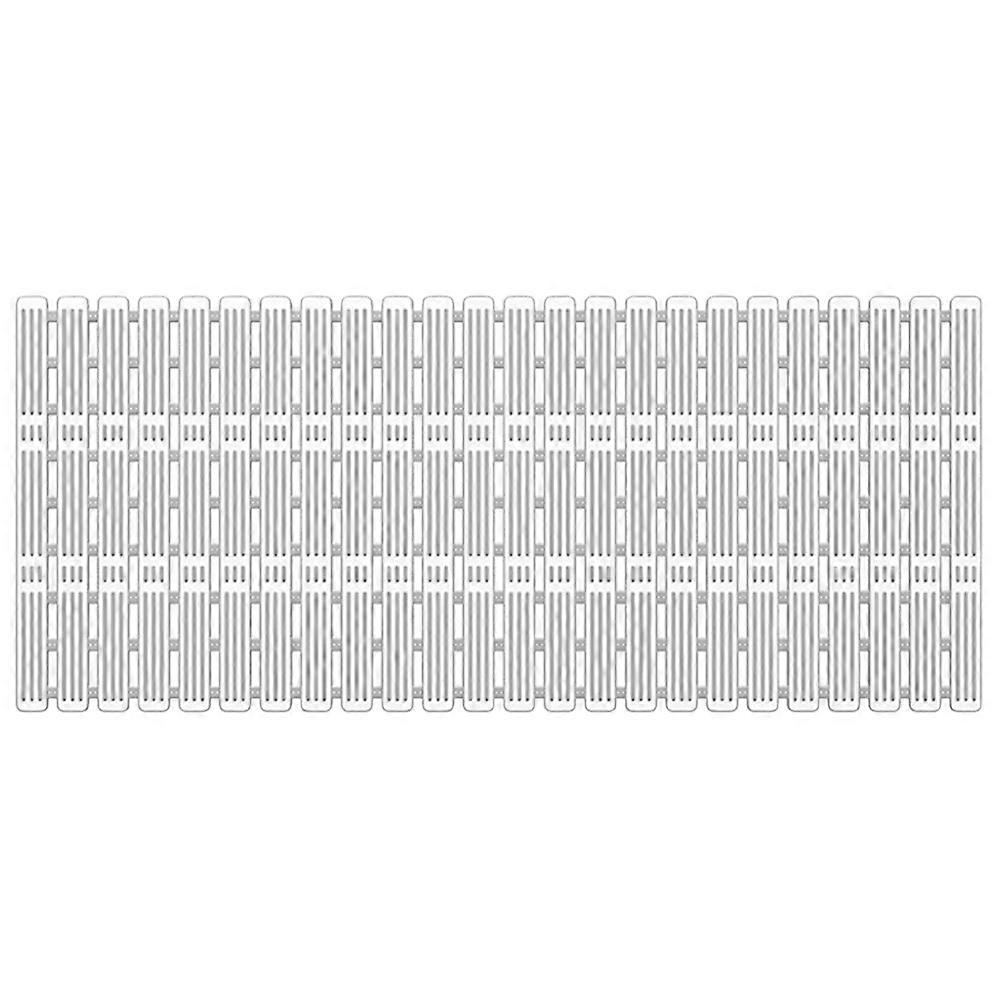 Bath Floor Mat Non-Slip Bathroom Pad Drainage Safety Light Grey 90x40cm 1Pack