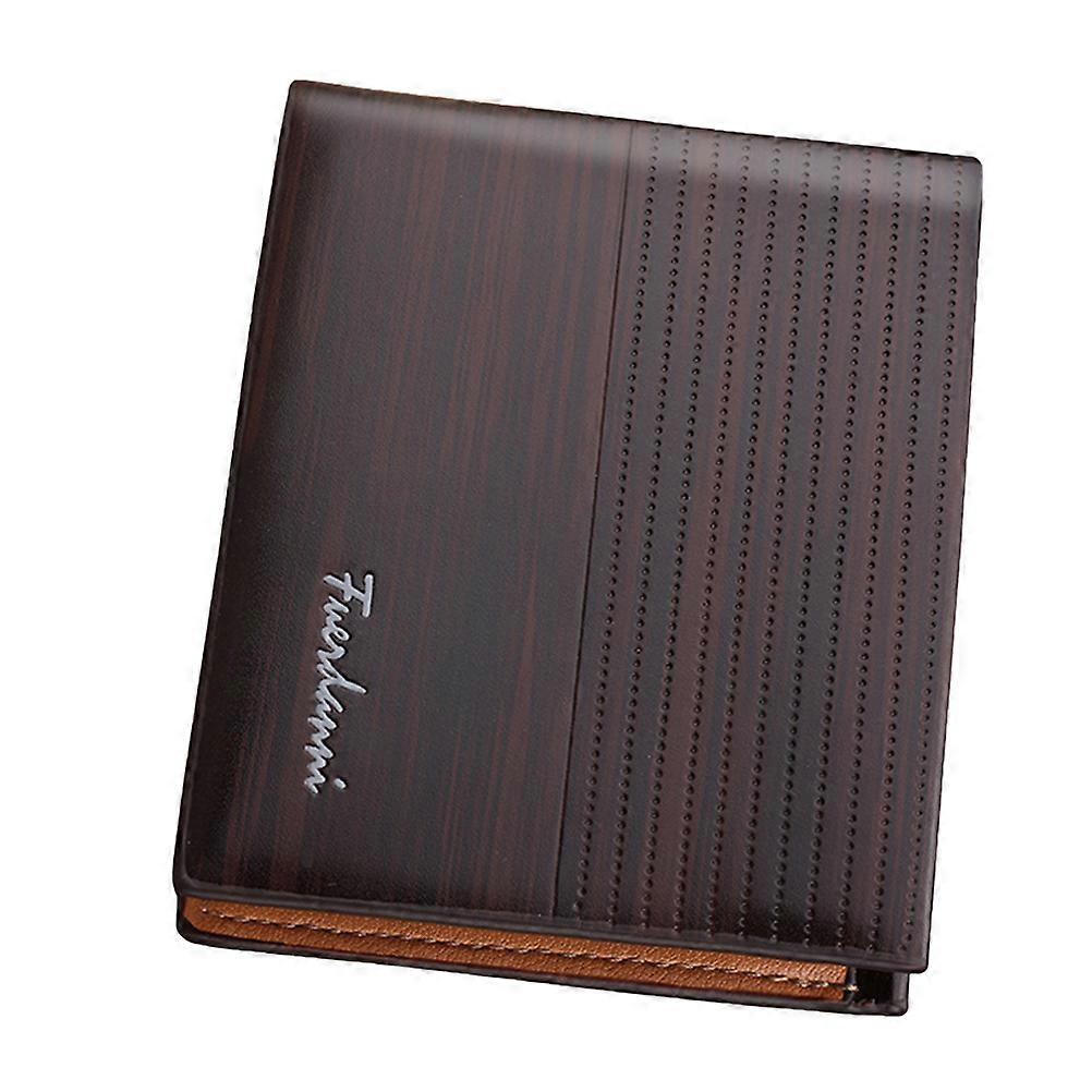 Multifunctional Compact Wallet Men European Style Leather Short Style Holds IDs Cash Photos 1Set