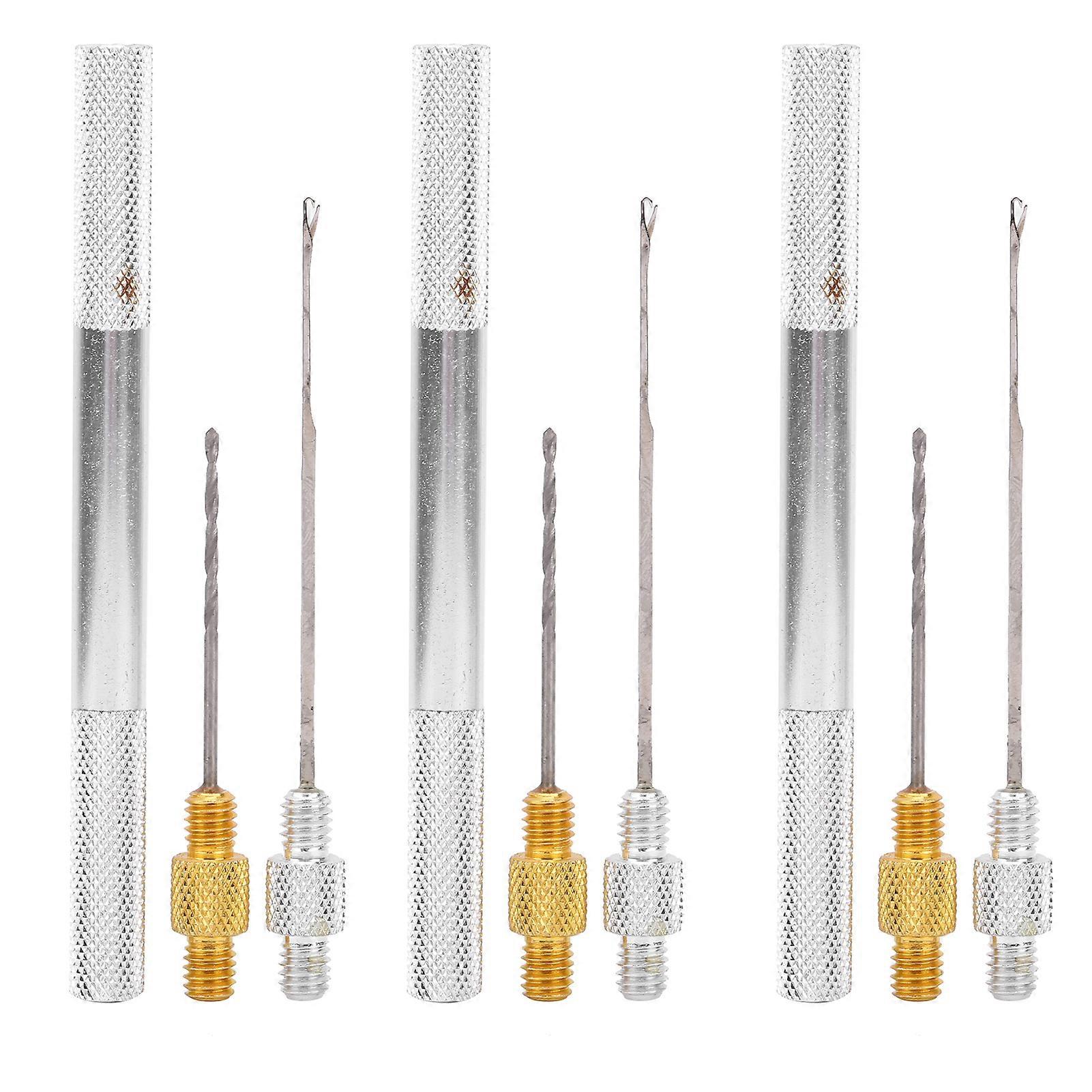 3 Set 3 in 1 Combo Set Aluminum Alloy Fishing Rigging Bait Needle Tool Fish Drill Kit