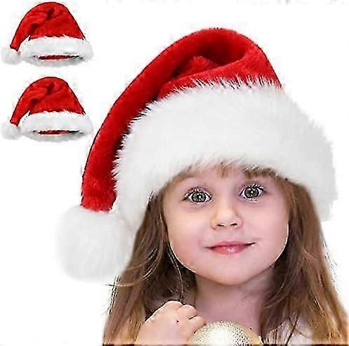 2024クリスマスハットサンタハット女性男性ぬいぐるみサンタハットレッドサンタハット新しいお祝いパーティーのためのベルベットで作られた快適で厚いクラシックサンタハット