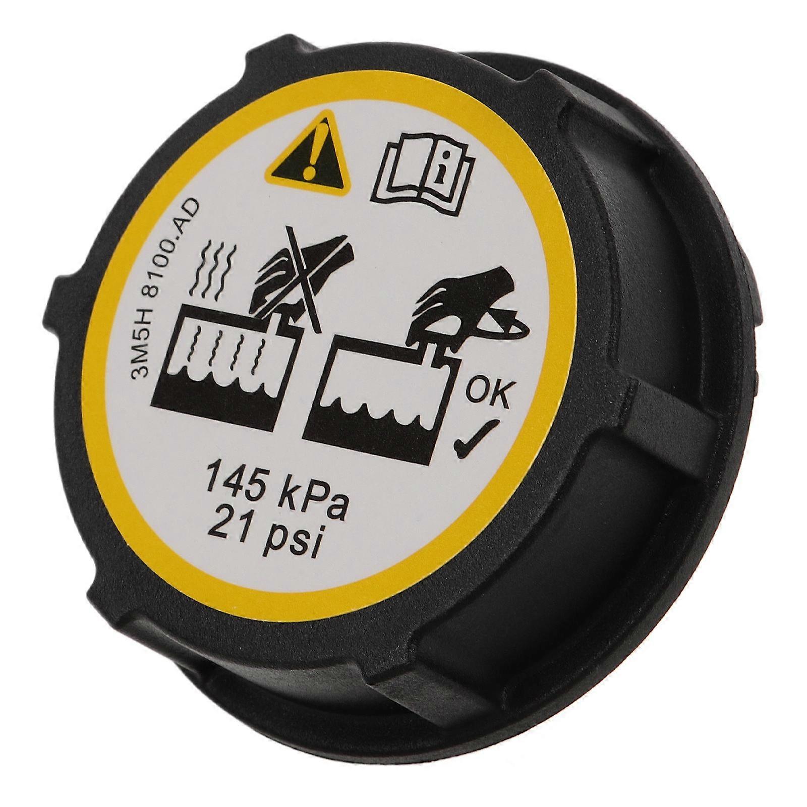 冷却液回收瓶盖散热器储液罐盖汽车储液罐盖黑色 6.00X6.00X3.50CM 防止液体溢出 1 件装