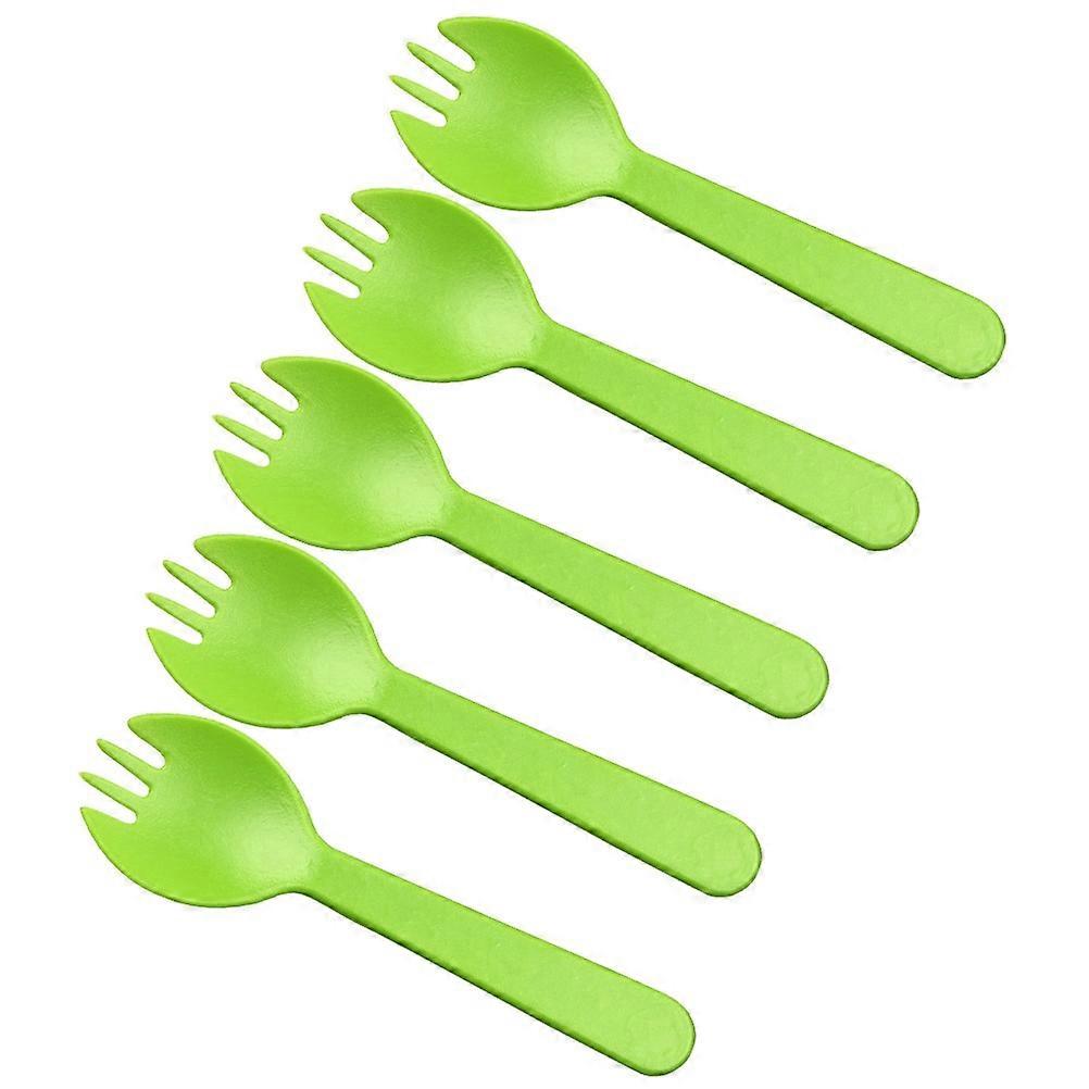 MultiPurpose Fork And Spoon Creative 2In1 Sporks Plastic For Everyday Use Green 100Pcs