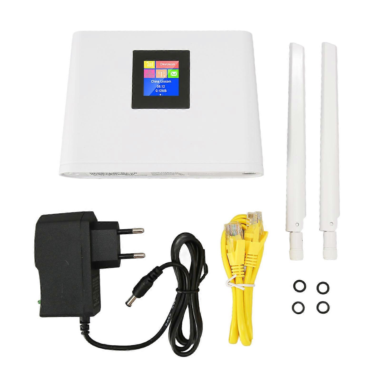 4G LTE Wireless Router with SIM Card Slot, CAT4 300Mbps Wireless Mobile Wi-Fi Hotspot with 2 Antennas, EU Plug 100-240V