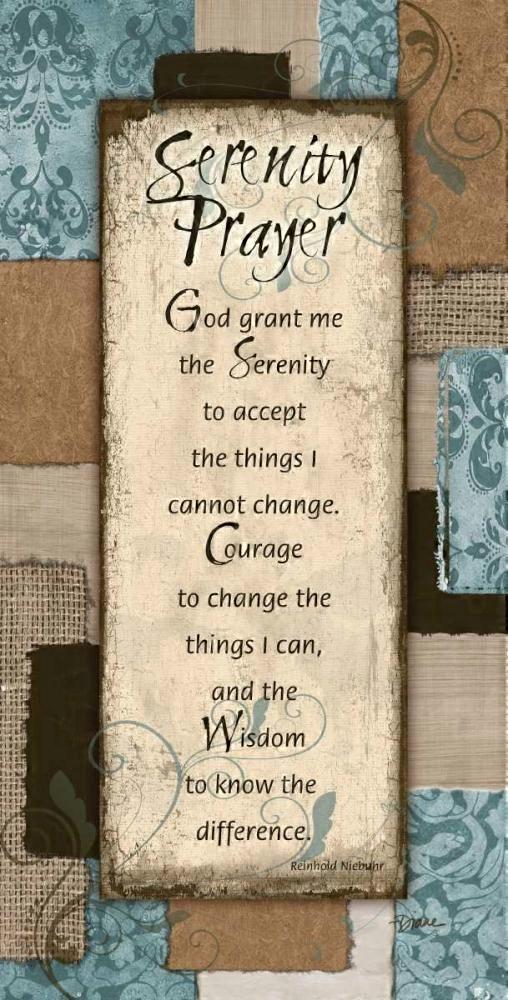 Patchwork Serenity Prayer Blue Poster